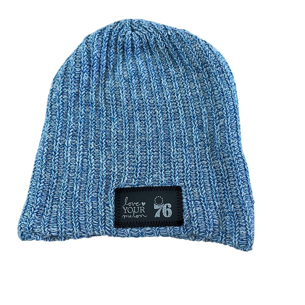 Love Your Melon Blue Knit 76ers Beanie Hat